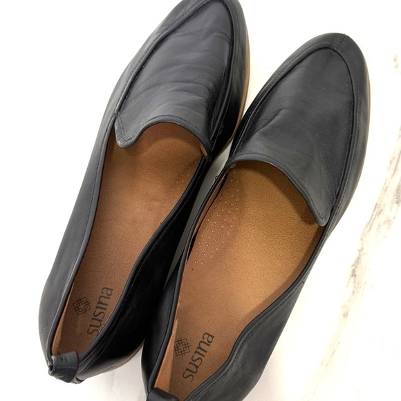 Susina Black Leather  Kellen Loafers 8.5 - Picture 2 of 7